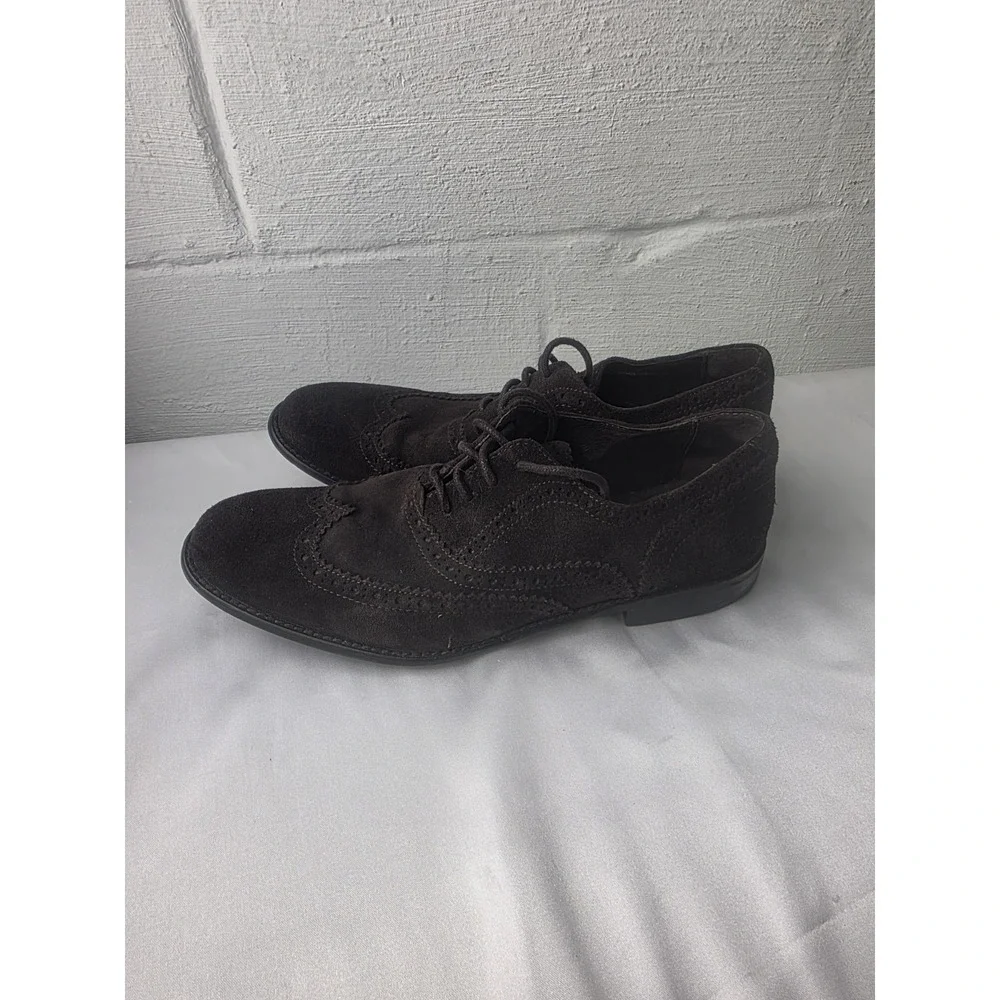 John Varvatos USA Shoes‎ Mens 9.5 Brown Suede Leather Wingtip Oxford Casual